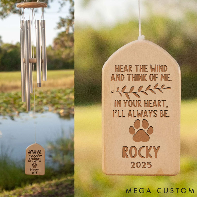 Personalized Pet Lover Heard the Wind and Think of Me Wind Chimes