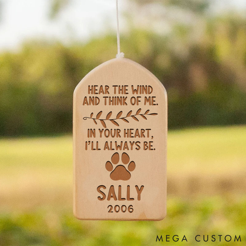 Personalized Pet Lover Heard the Wind and Think of Me Wind Chimes