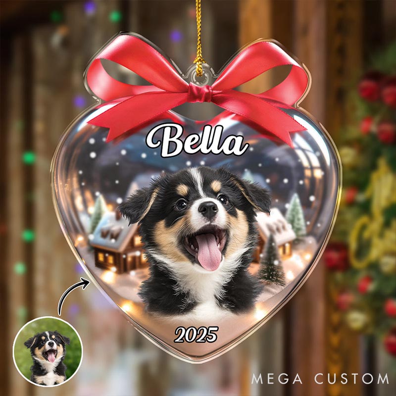 Personalized Pet Lover Heart Shaped Christmas Ornament