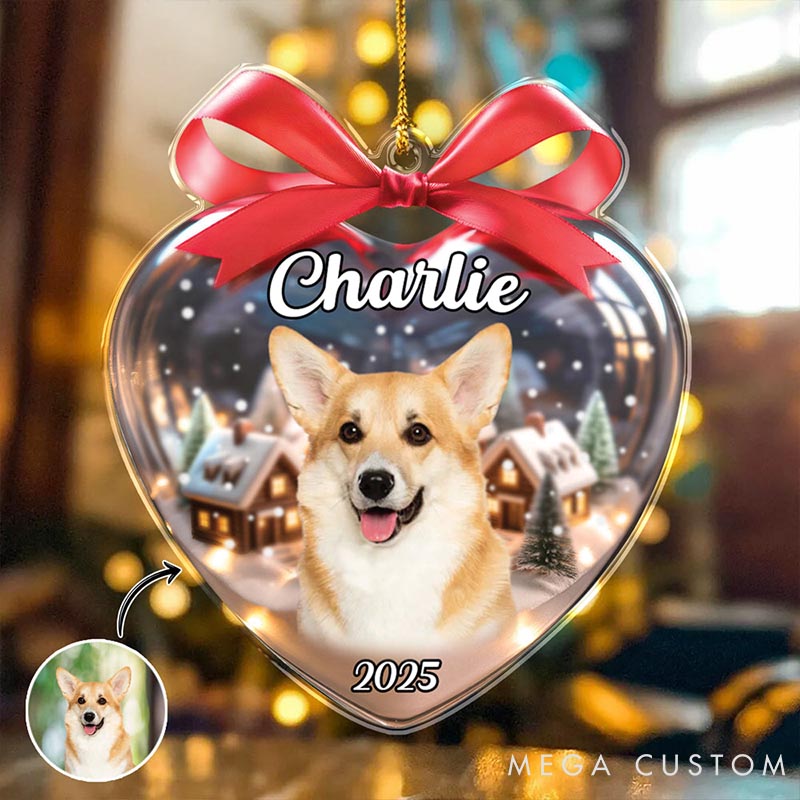 Personalized Pet Lover Heart Shaped Christmas Ornament