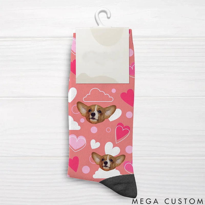 Personalized Pet Lover Heart pattern Socks