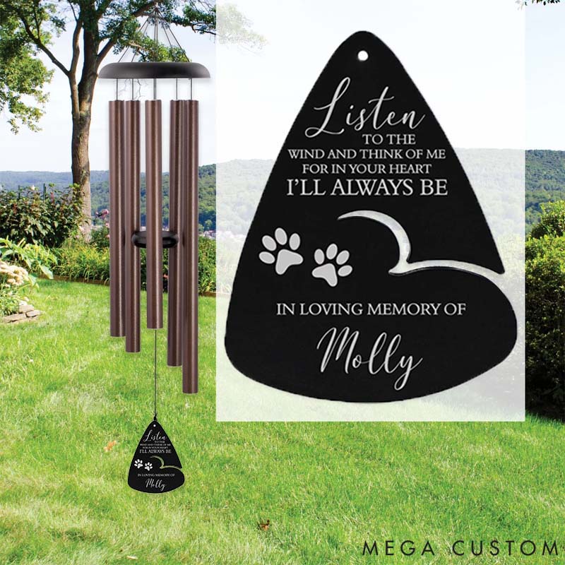 Personalized Pet Lover Heartfelt Tribute for Beloved Pets with Engraving Wind Chimes
