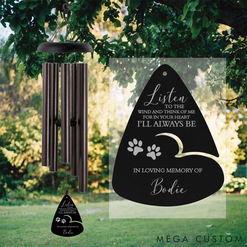 Personalized Pet Lover Heartfelt Tribute for Beloved Pets with Engraving Wind Chimes