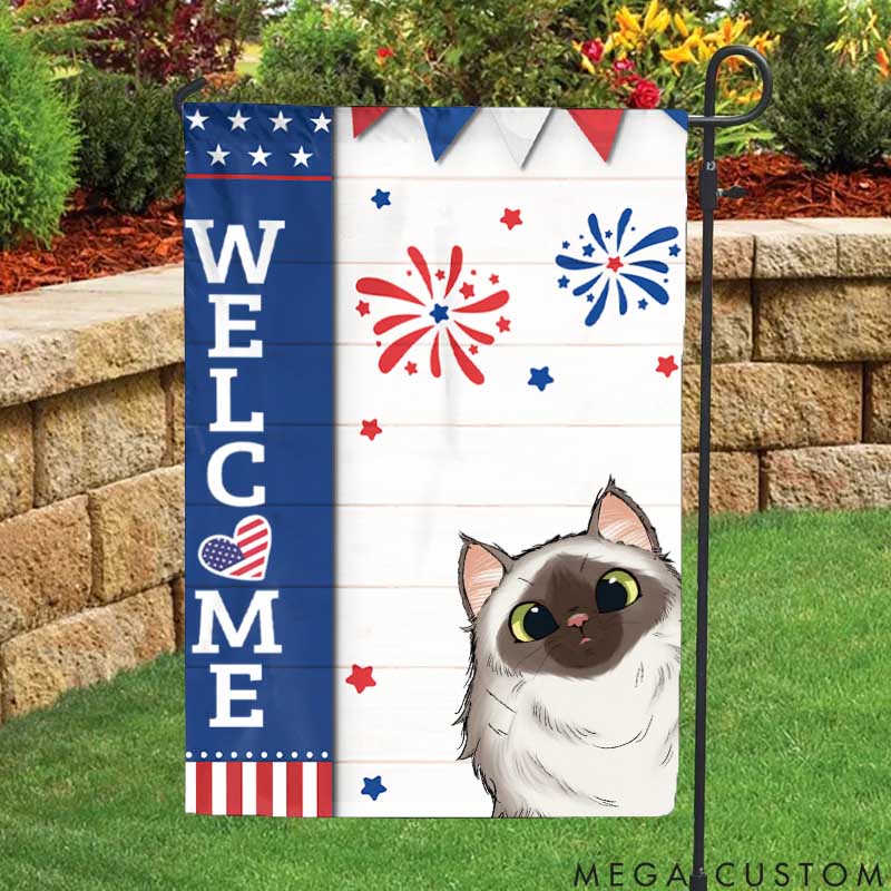 Personalized Pet Lover Hello Human Welcome to My House Garden Flag