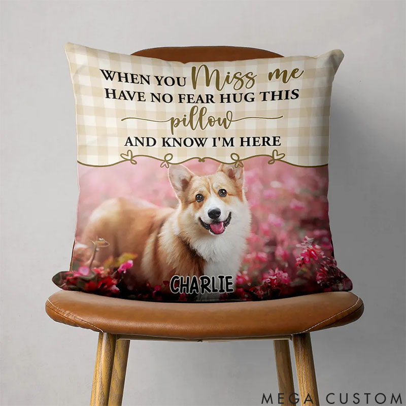 Personalized Pet Lover Hug Me Tight Photo Throw Pillows