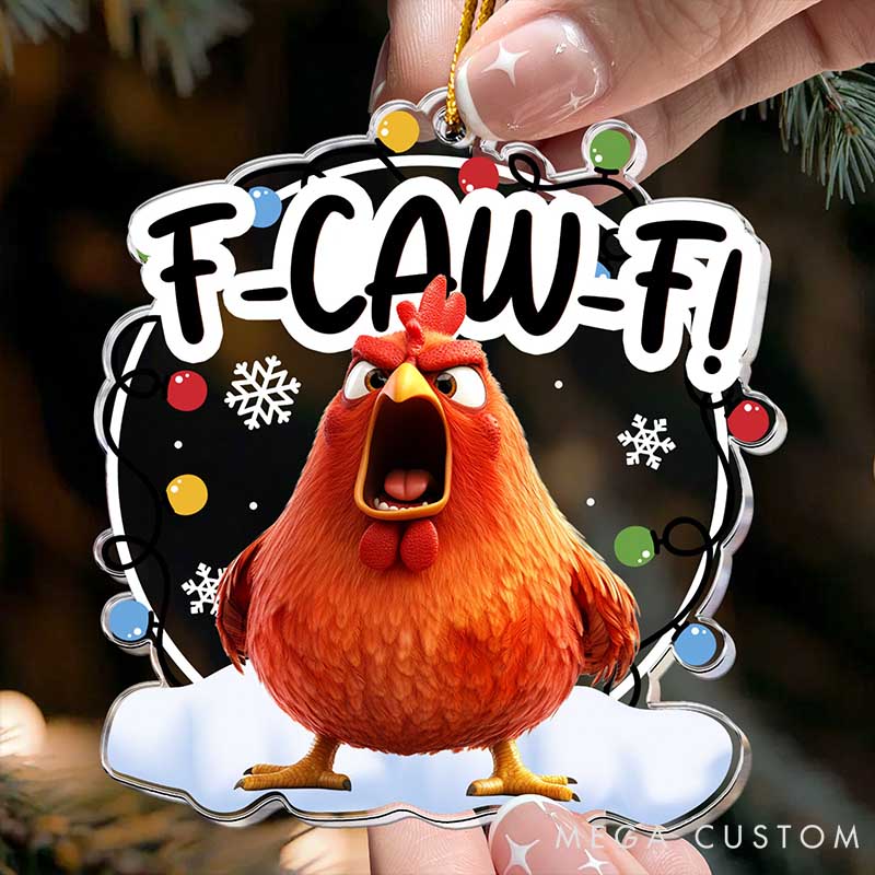 Personalized Pet Lover Humorous Crow F-Caw-F Christmas Ornament