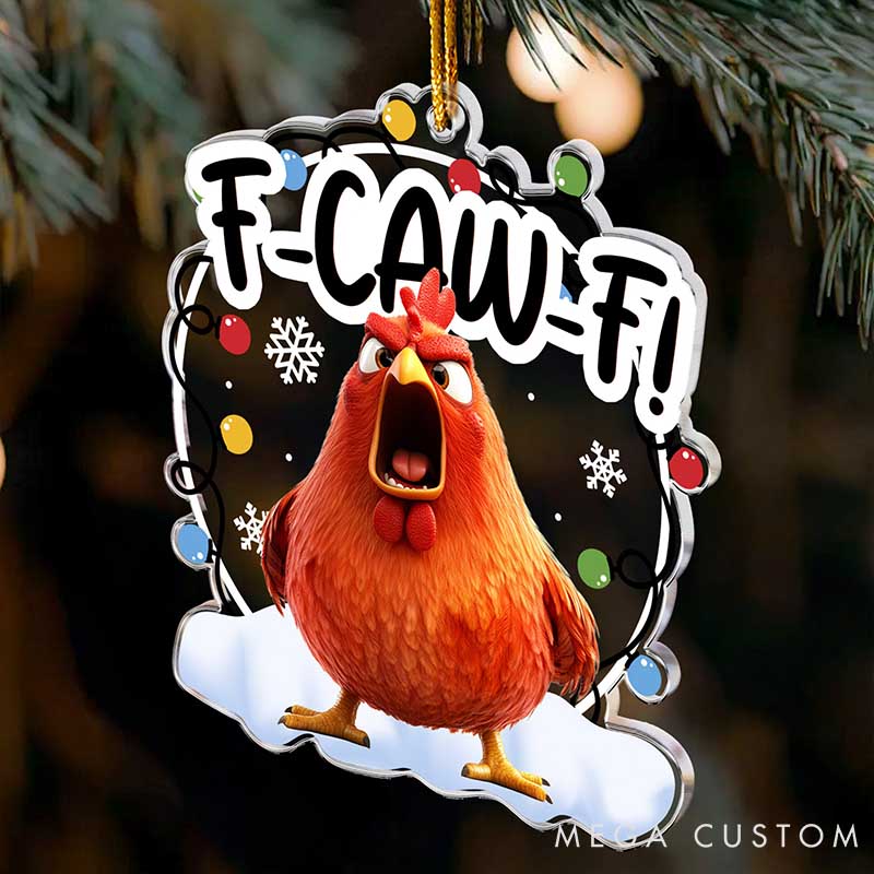 Personalized Pet Lover Humorous Crow F-Caw-F Christmas Ornament