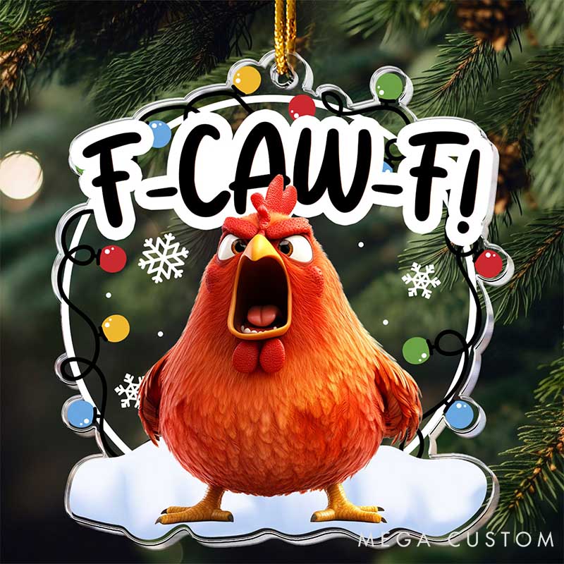 Personalized Pet Lover Humorous Crow F-Caw-F Christmas Ornament