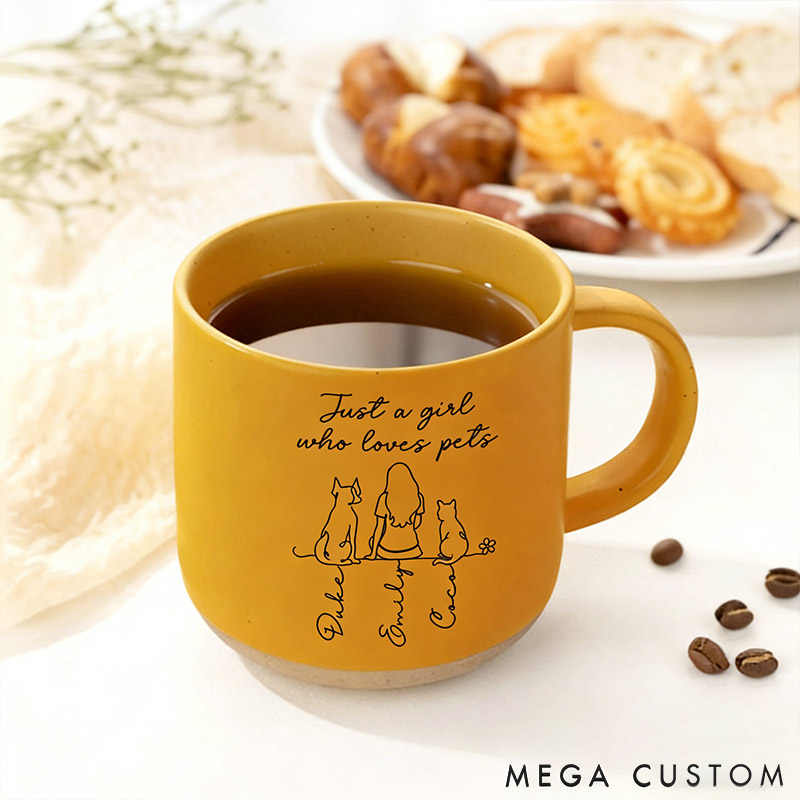 Personalized Pet Lover Just a Girl who Loves Pets Mug