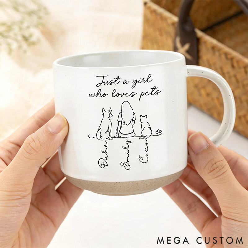Personalized Pet Lover Just a Girl who Loves Pets Mug