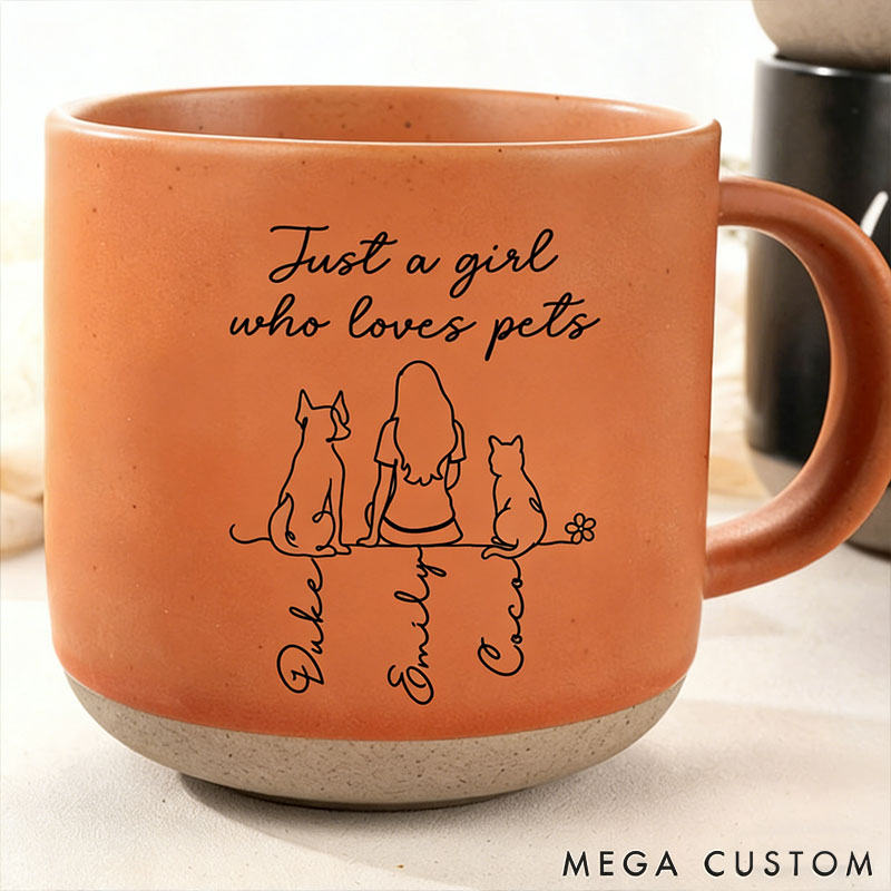Personalized Pet Lover Just a Girl who Loves Pets Mug
