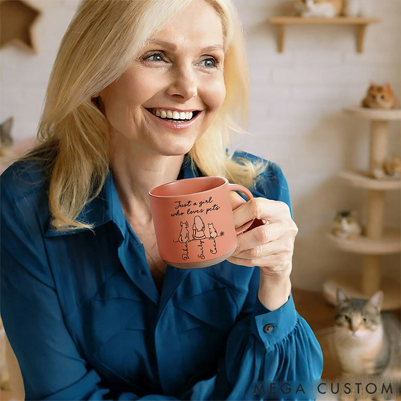 Personalized Pet Lover Just a Girl who Loves Pets Mug