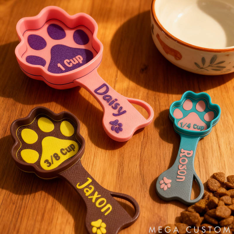 Personalized Pet Lover Kibble Measuring Cup Paw Shaped Scooper Dog Food Scoop