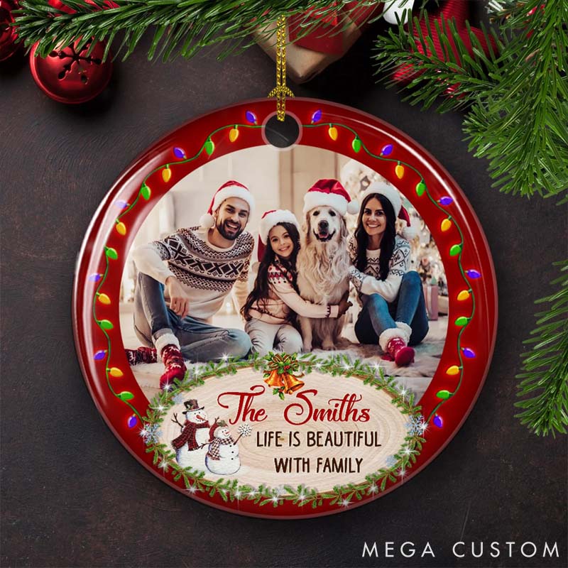 Personalized Pet Lover Life is Beautiful Christmas Ornament