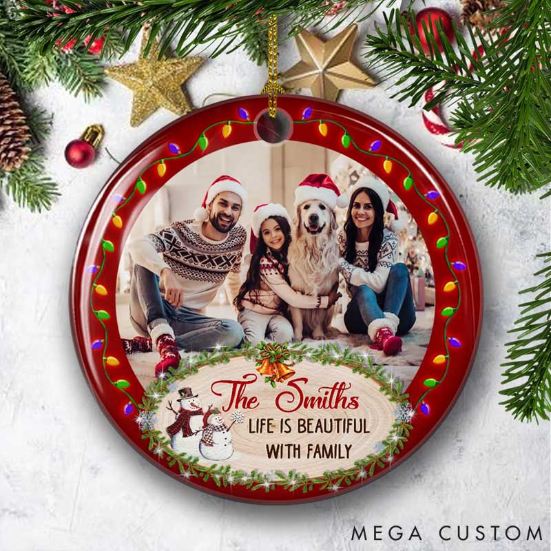Personalized Pet Lover Life is Beautiful Christmas Ornament