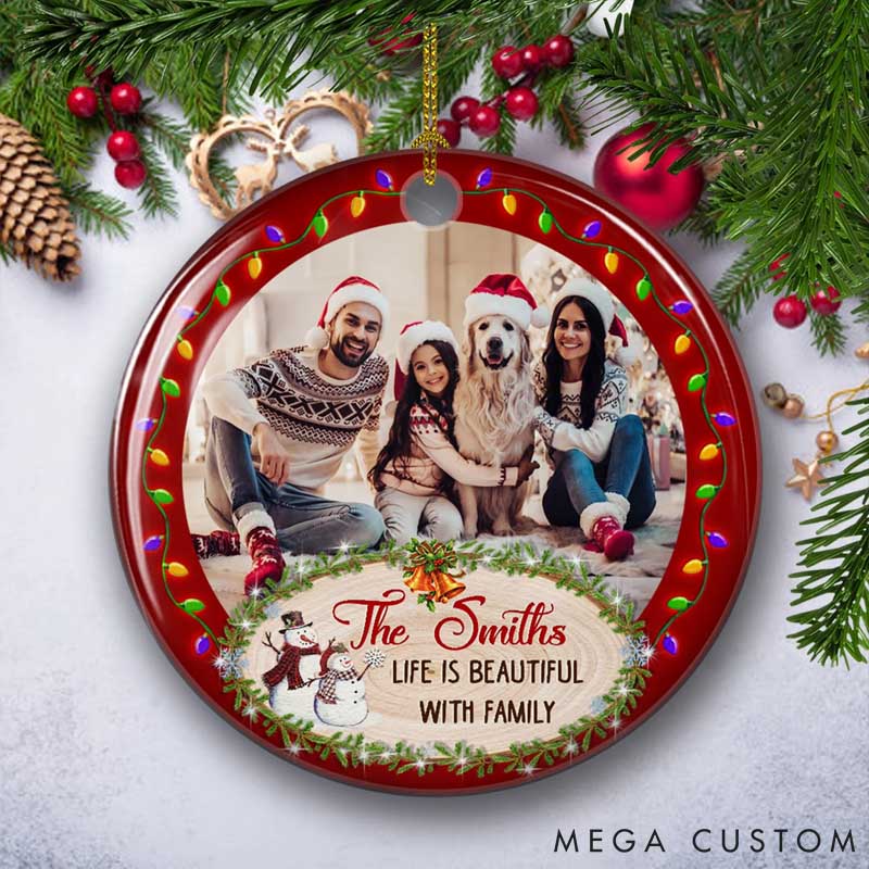 Personalized Pet Lover Life is Beautiful Christmas Ornament