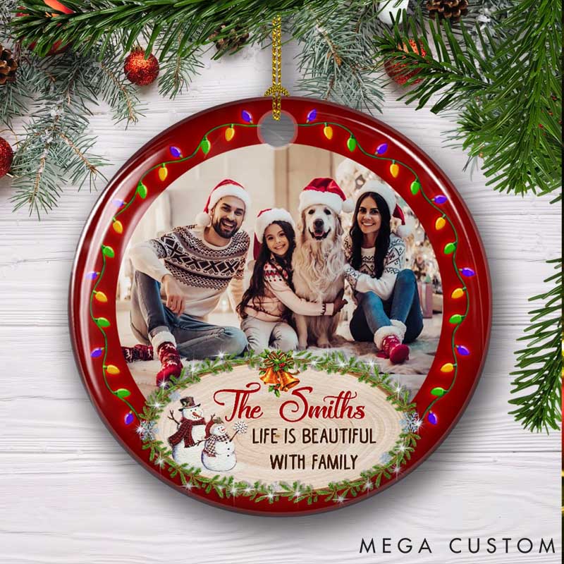 Personalized Pet Lover Life is Beautiful Christmas Ornament