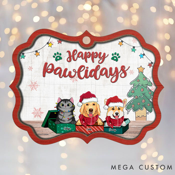 Personalized Pet Lover Life is Better with Fur Babies Christmas Ornament