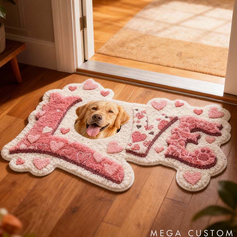Personalized Pet Lover Love Heart Rug