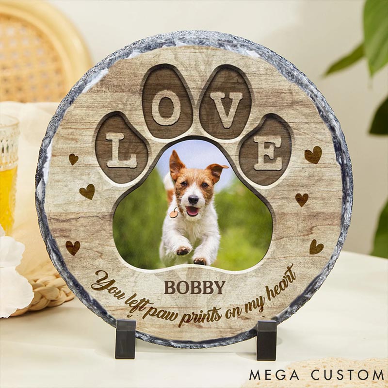 Personalized Pet Lover Love Pet Photo Wear-Resistant Garden Stone with Name Courtyard Decor Pet Keepsake Memorial Gift