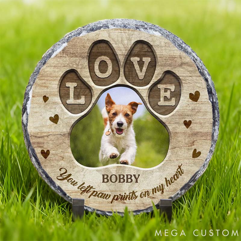 Personalized Pet Lover Love Pet Photo Wear-Resistant Garden Stone with Name Courtyard Decor Pet Keepsake Memorial Gift