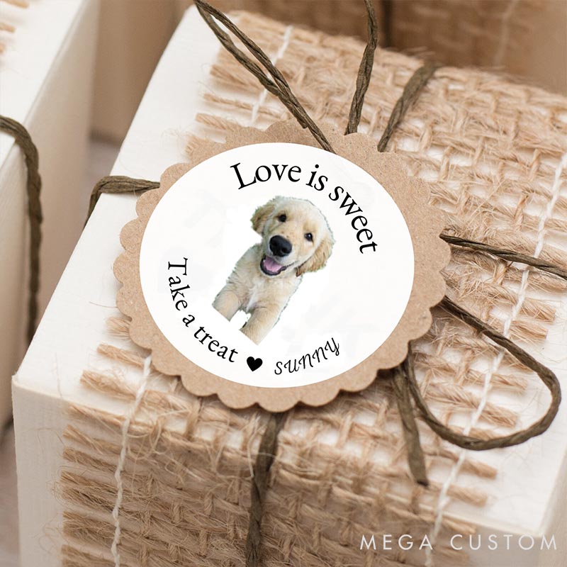 Personalized Pet Lover Love is Sweet Image Stickers