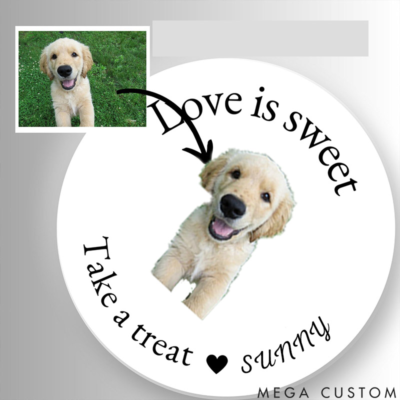 Personalized Pet Lover Love is Sweet Image Stickers