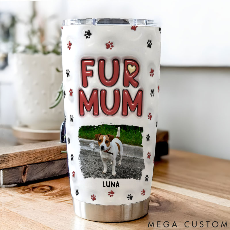Personalized Pet Lover Lovely Fur Mom New Style Photo 20oz Tumbler