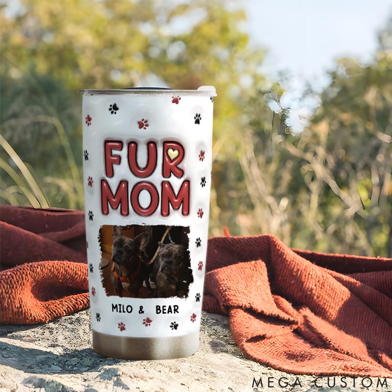 Personalized Pet Lover Lovely Fur Mom New Style Photo 20oz Tumbler