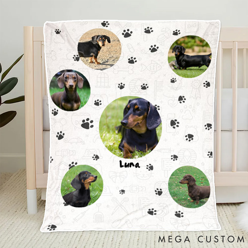 Personalized Pet Lover Lovely Upload Pet Image Throw Blanket