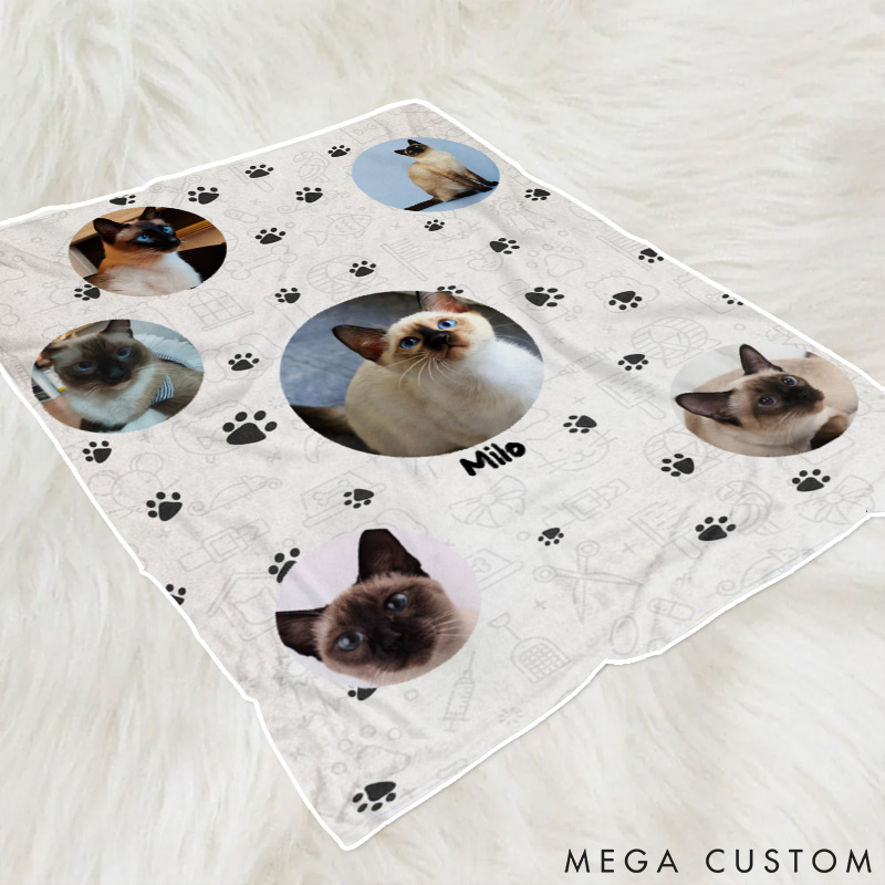 Personalized Pet Lover Lovely Upload Pet Image Throw Blanket