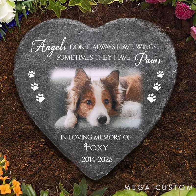 Personalized Pet Lover Loving Memory of Pet Heart Shaped Memorial Stone