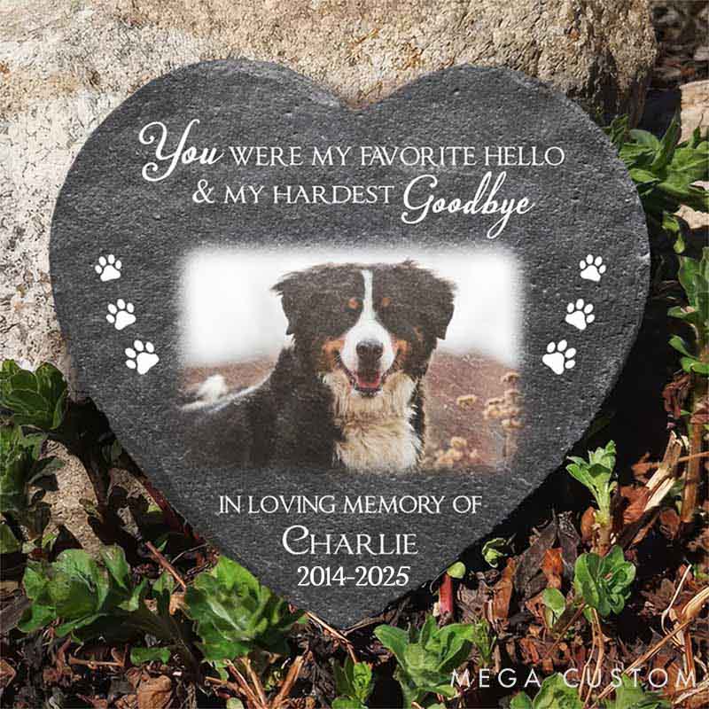 Personalized Pet Lover Loving Memory of Pet Heart Shaped Memorial Stone