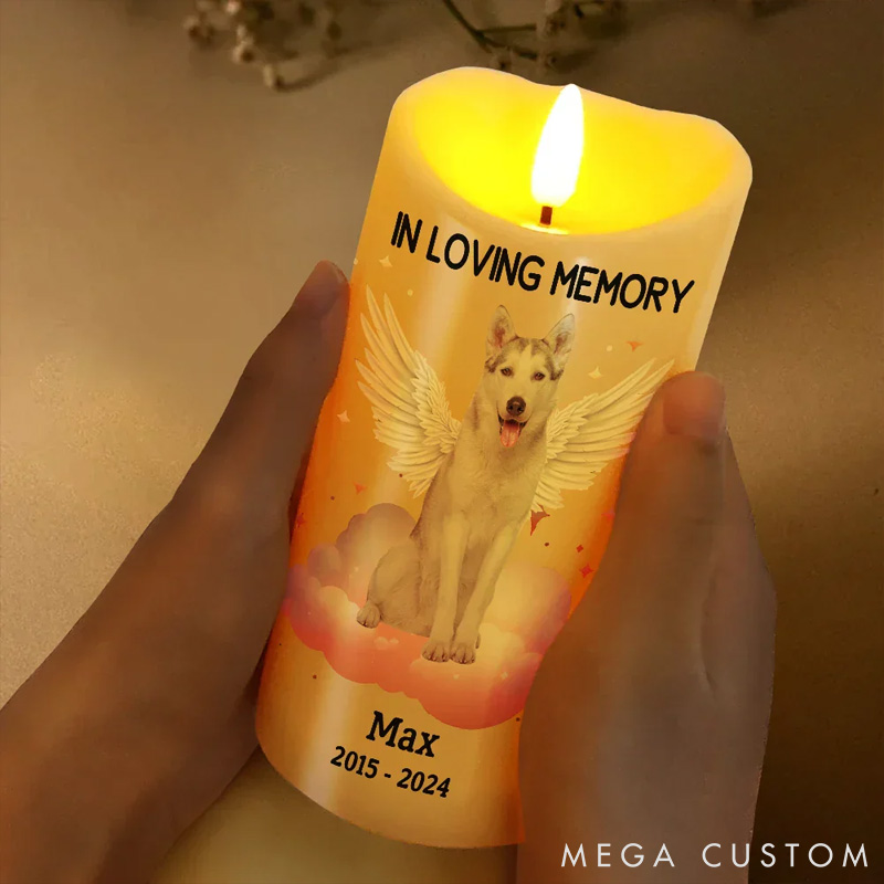 Personalized Pet Lover Memorial Your Light Will always Shine in My Heart Candles