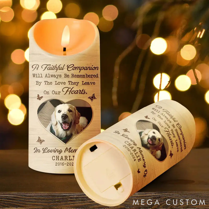 Personalized Pet Lover Memorial a Faithful Companion Dog Cat Candles
