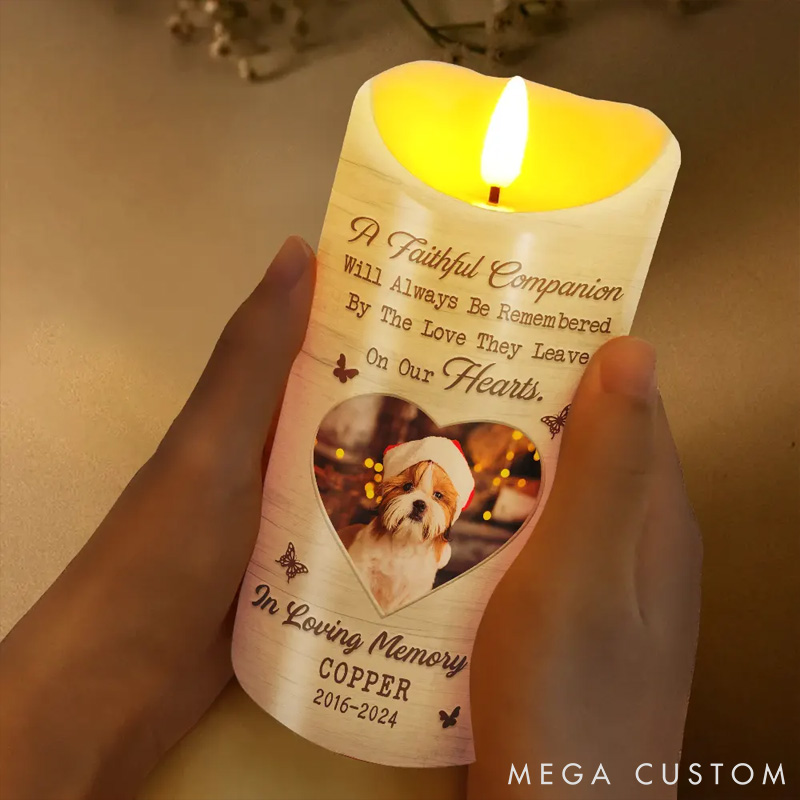 Personalized Pet Lover Memorial a Faithful Companion Dog Cat Candles