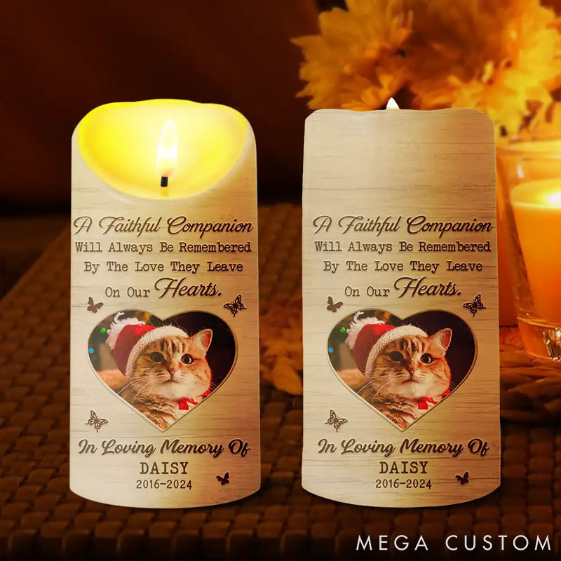 Personalized Pet Lover Memorial a Faithful Companion Dog Cat Candles