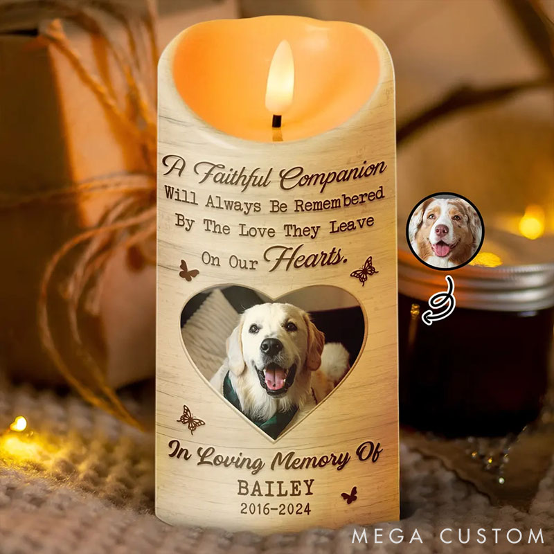Personalized Pet Lover Memorial a Faithful Companion Dog Cat Candles