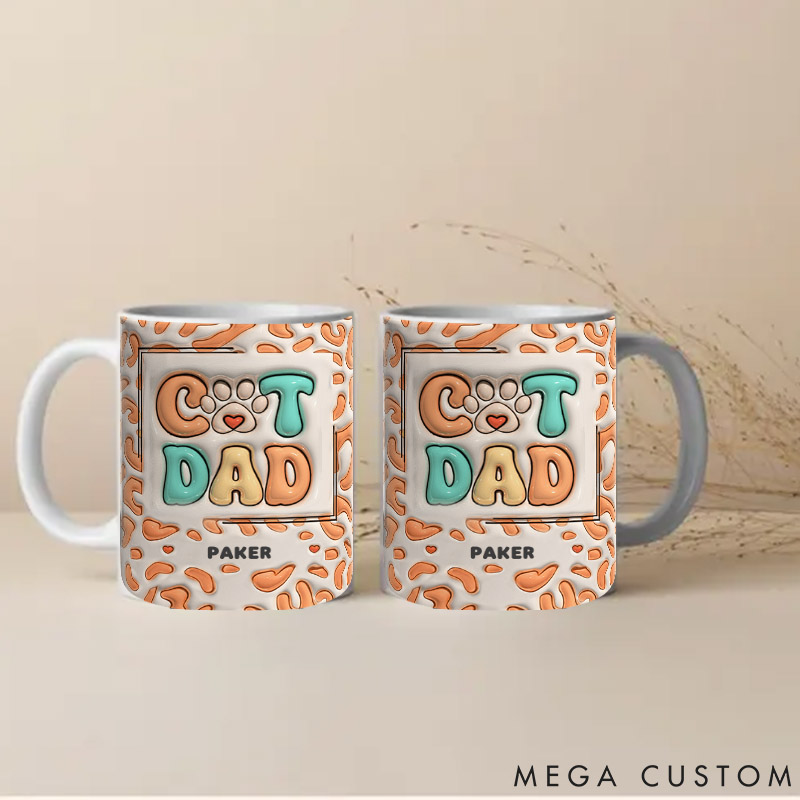 Personalized Pet Lover Merry Christmas Santa Paws Dad Version Mugs