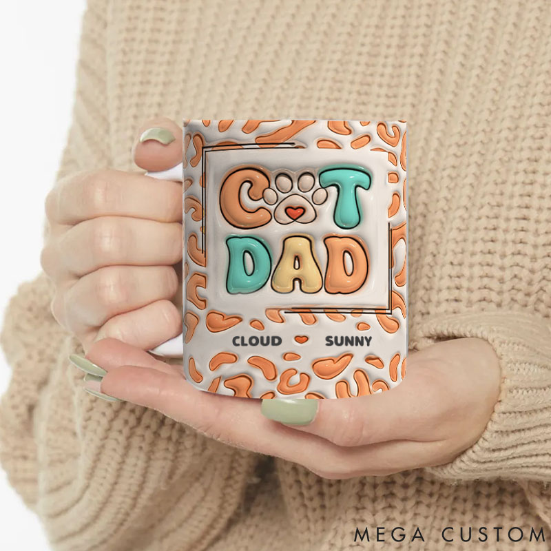 Personalized Pet Lover Merry Christmas Santa Paws Dad Version Mugs