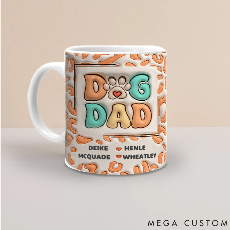 Personalized Pet Lover Merry Christmas Santa Paws Dad Version Mugs