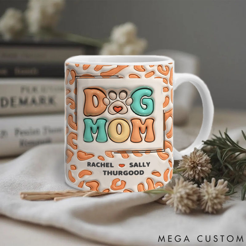Personalized Pet Lover Merry Christmas Santa Paws Mom Version Mugs