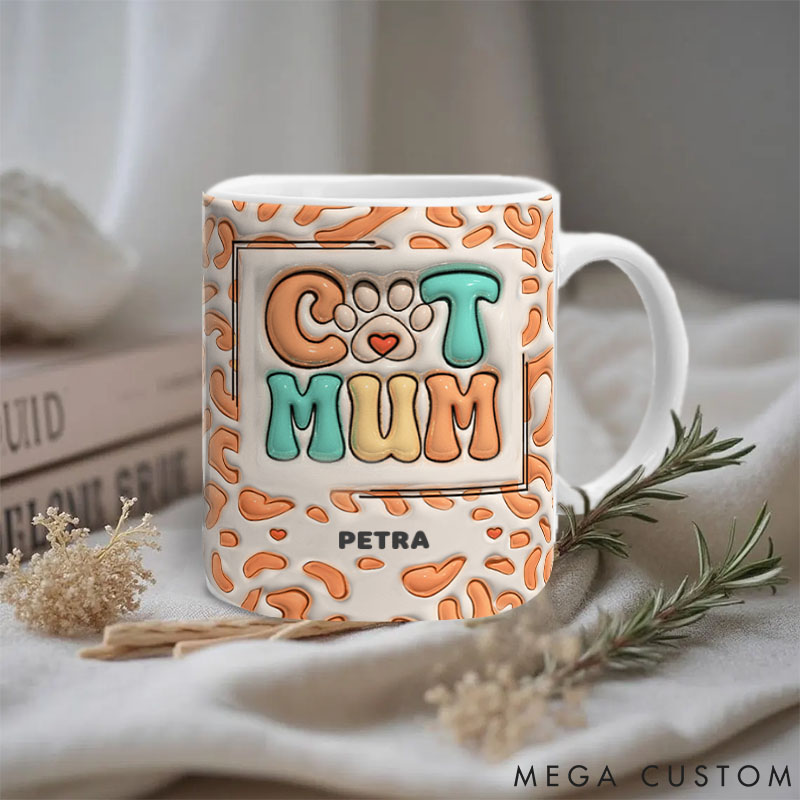 Personalized Pet Lover Merry Christmas Santa Paws Mom Version Mugs