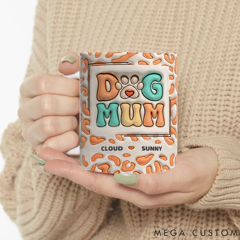 Personalized Pet Lover Merry Christmas Santa Paws Mom Version Mugs