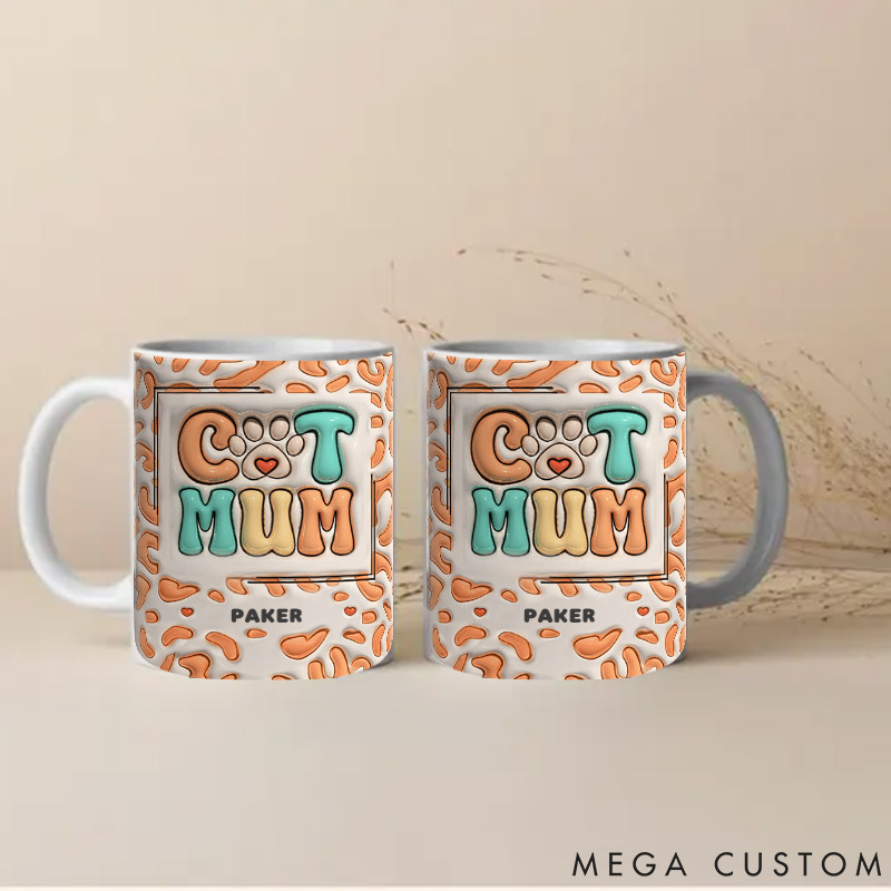 Personalized Pet Lover Merry Christmas Santa Paws Mom Version Mugs