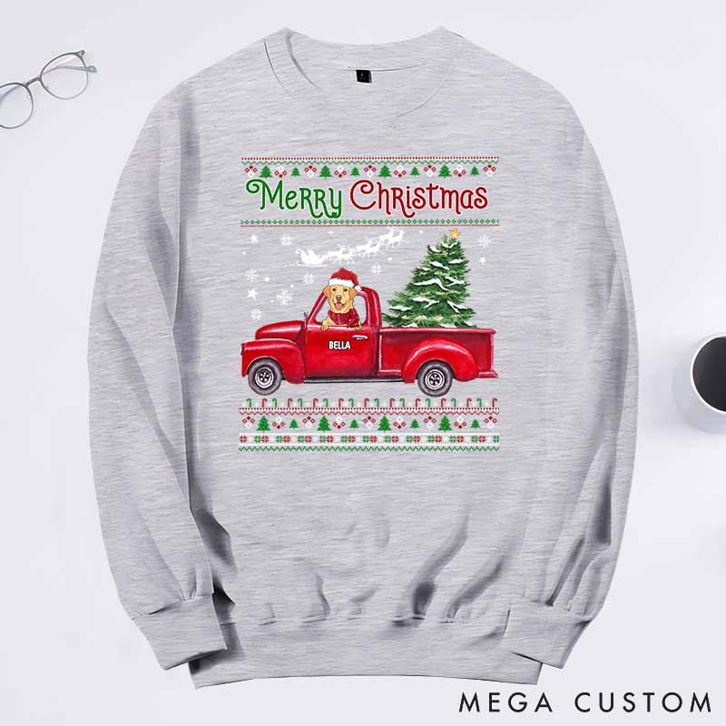 Personalized Pet Lover Merry Christmas Sweatshirts