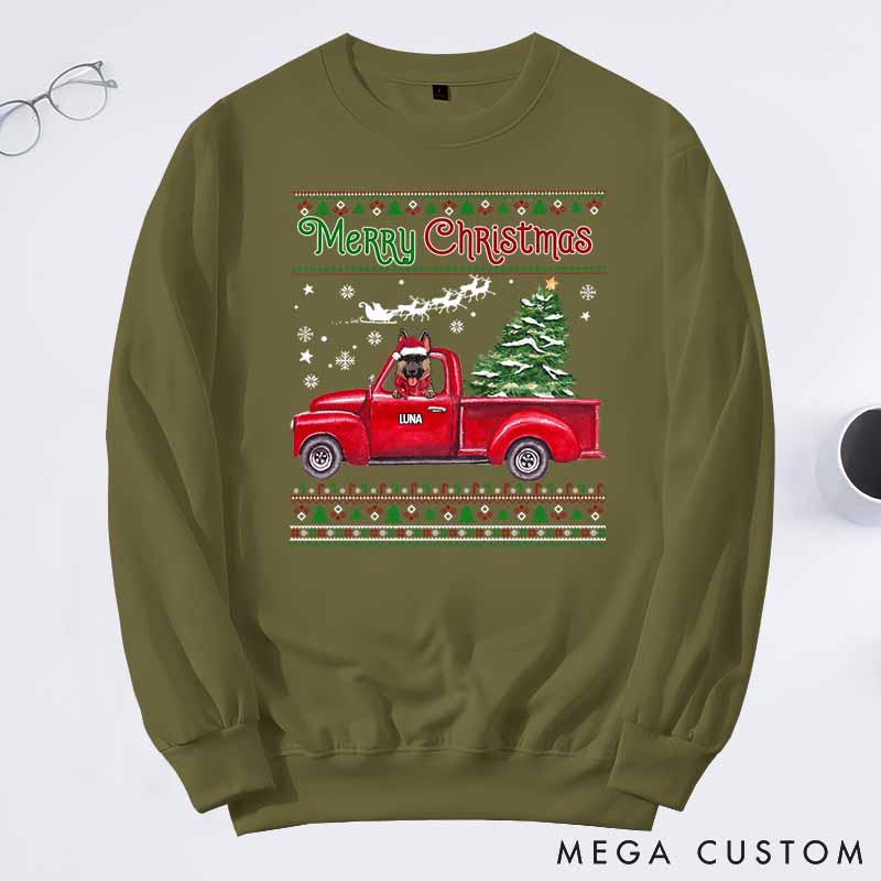 Personalized Pet Lover Merry Christmas Sweatshirts