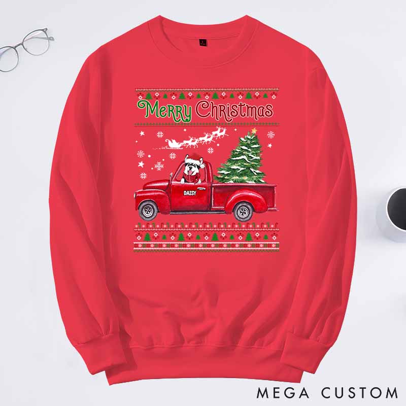 Personalized Pet Lover Merry Christmas Sweatshirts