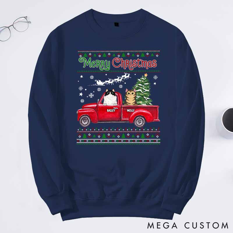 Personalized Pet Lover Merry Christmas Sweatshirts