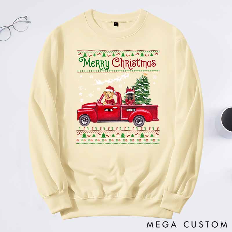 Personalized Pet Lover Merry Christmas Sweatshirts